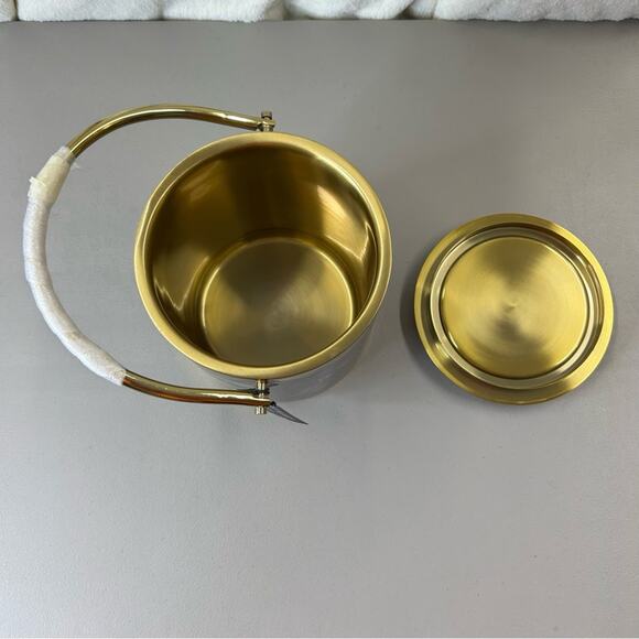 Sheila Bridges x Williams Sonoma Ice Bucket Harlem Toile Double-Wall Black Brass - Picture 5 of 10